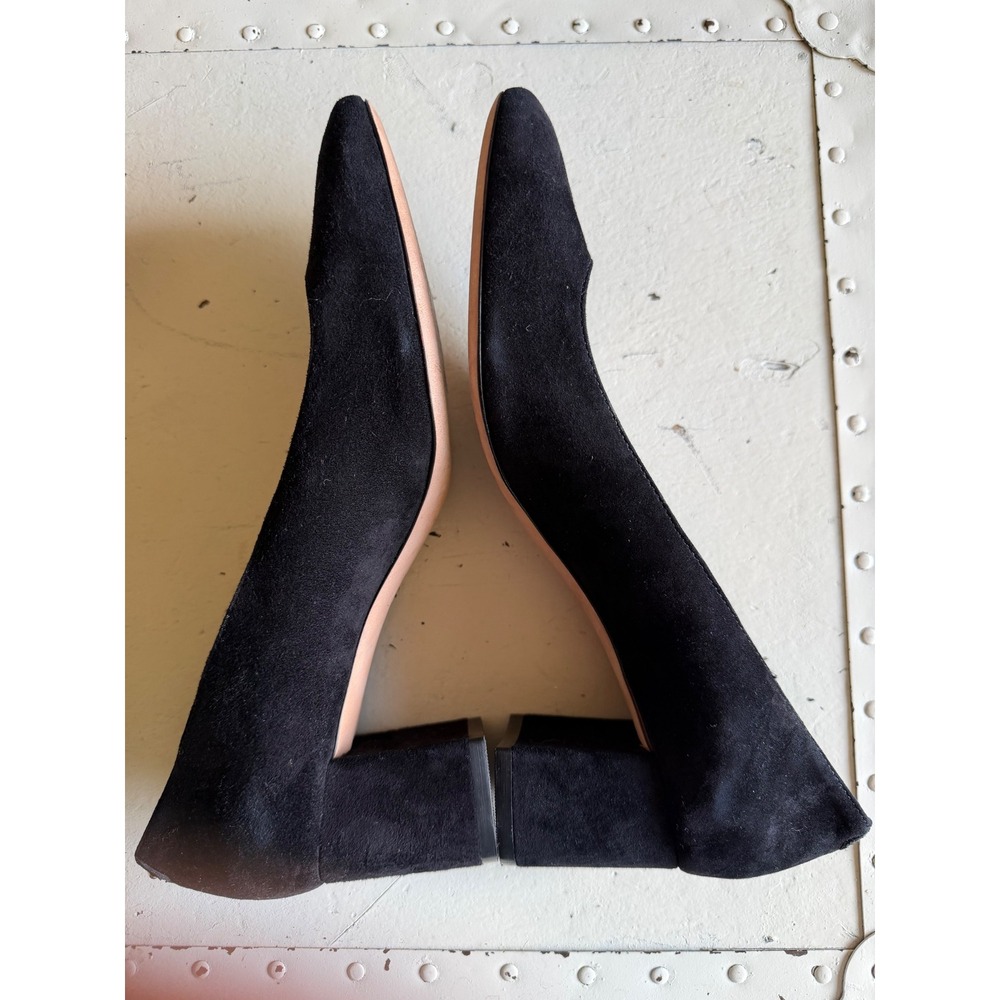KATE SPADE Kylah Pumps Black Suede Square Toe Block Heel Women's Size 9 Career - Picture 3 of 11